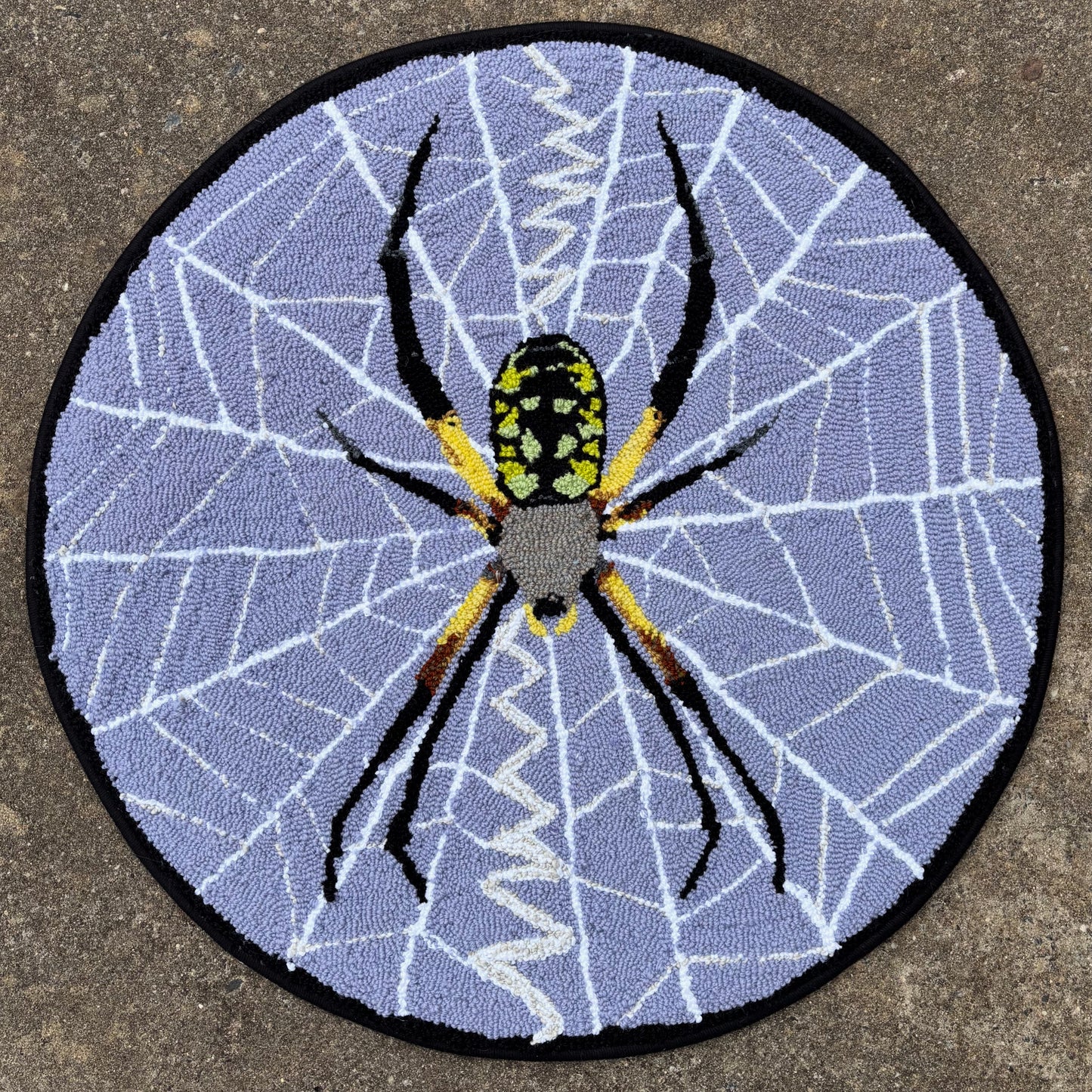 Tufted Round Argiope Spider Rug