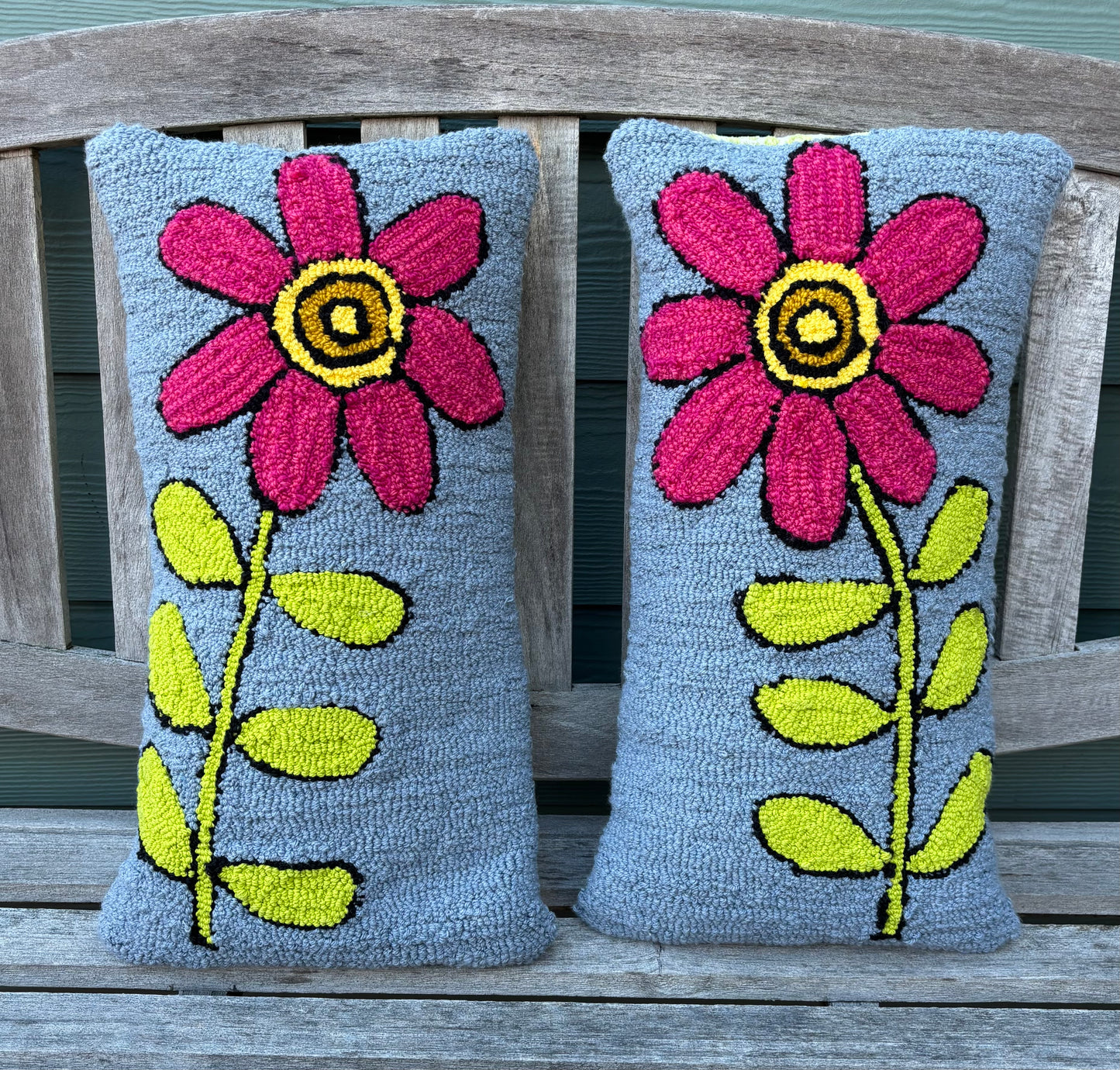 Tufted Pink Flower Pillow