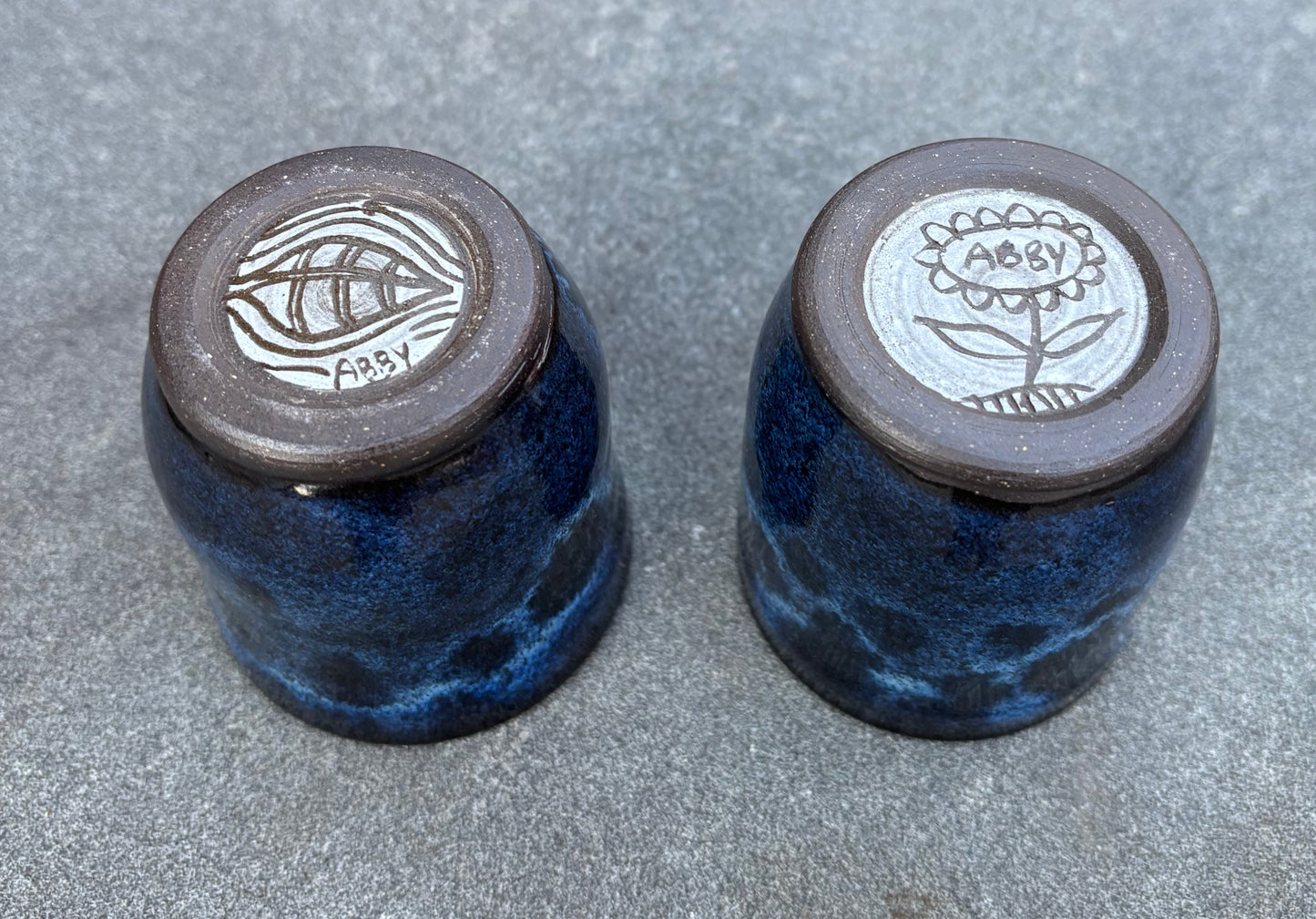 Small Handleless Dark Blue Cup 4oz