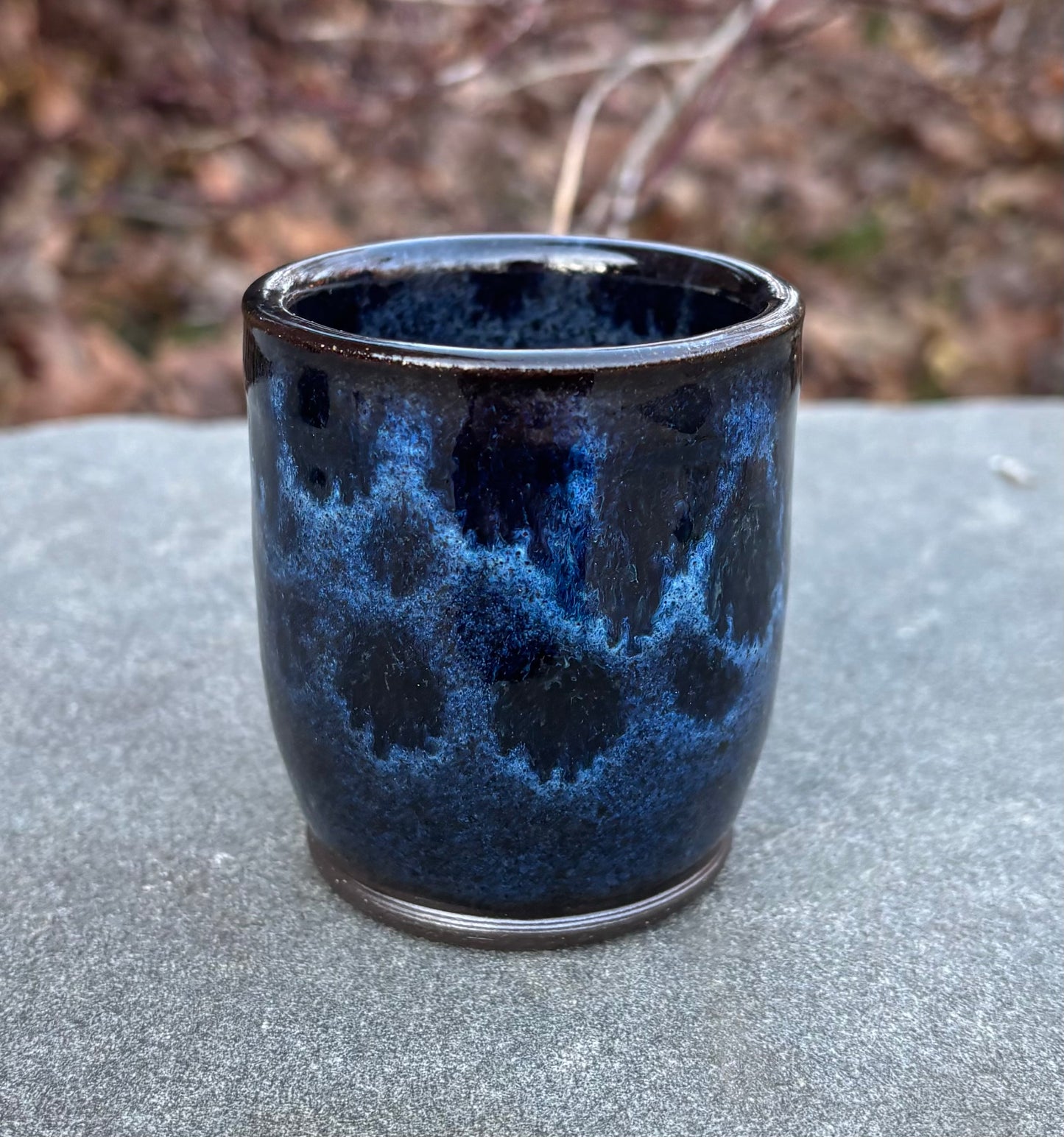 Small Handleless Dark Blue Cup 4oz
