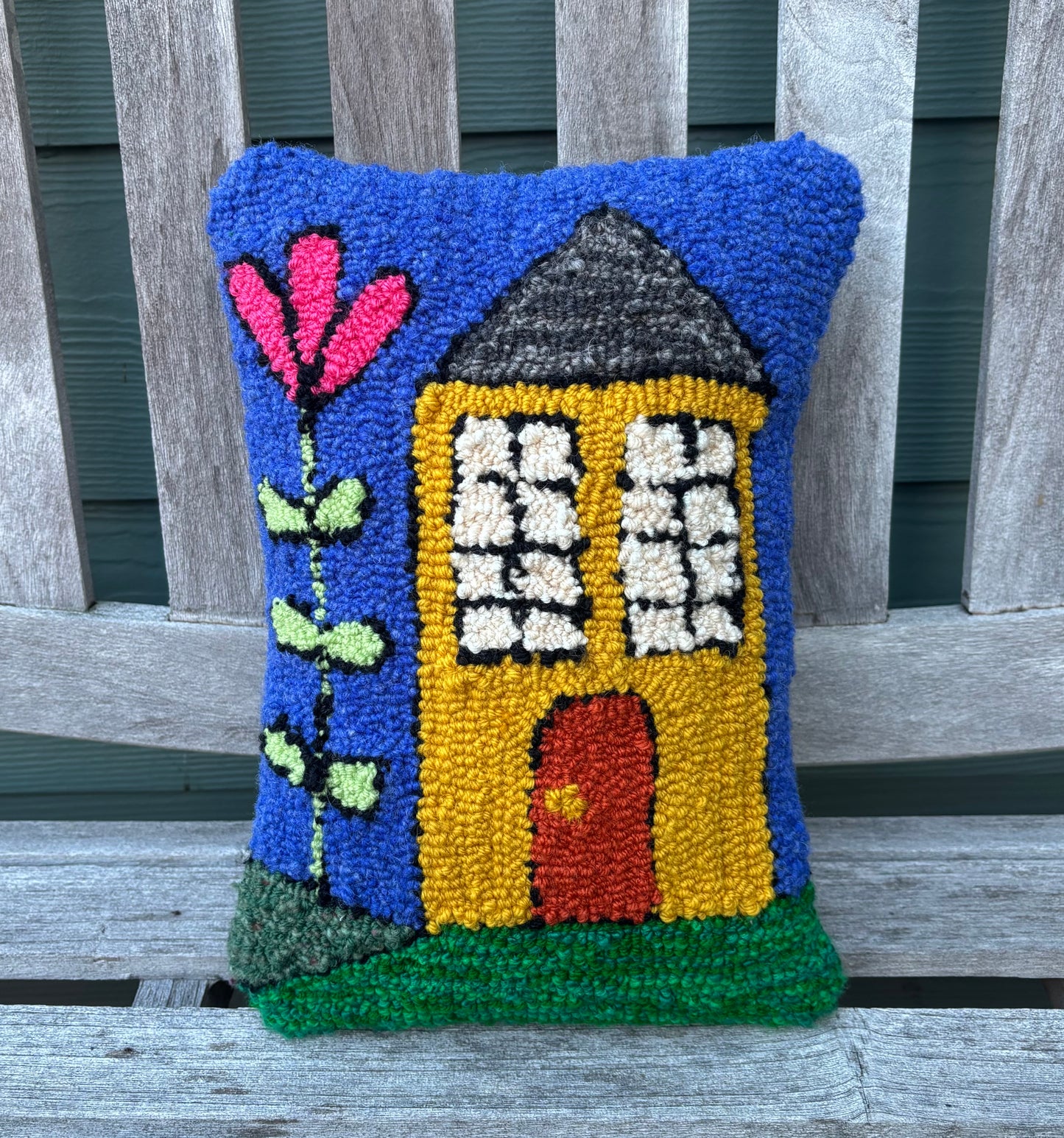 Tufted Yellow House Pillow