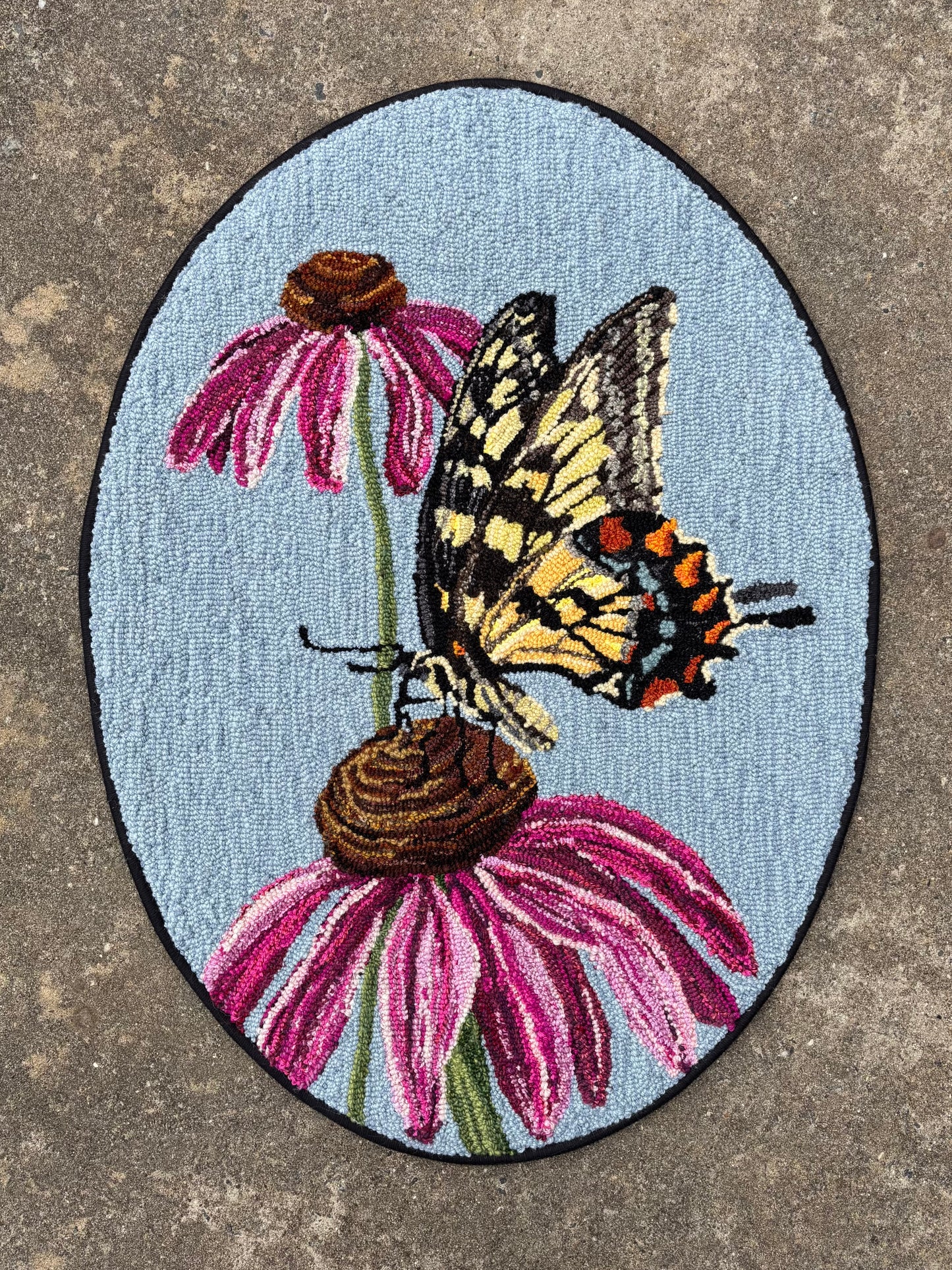 Tufted Eastern Swallowtail Butterfly Rug Wall Hanging