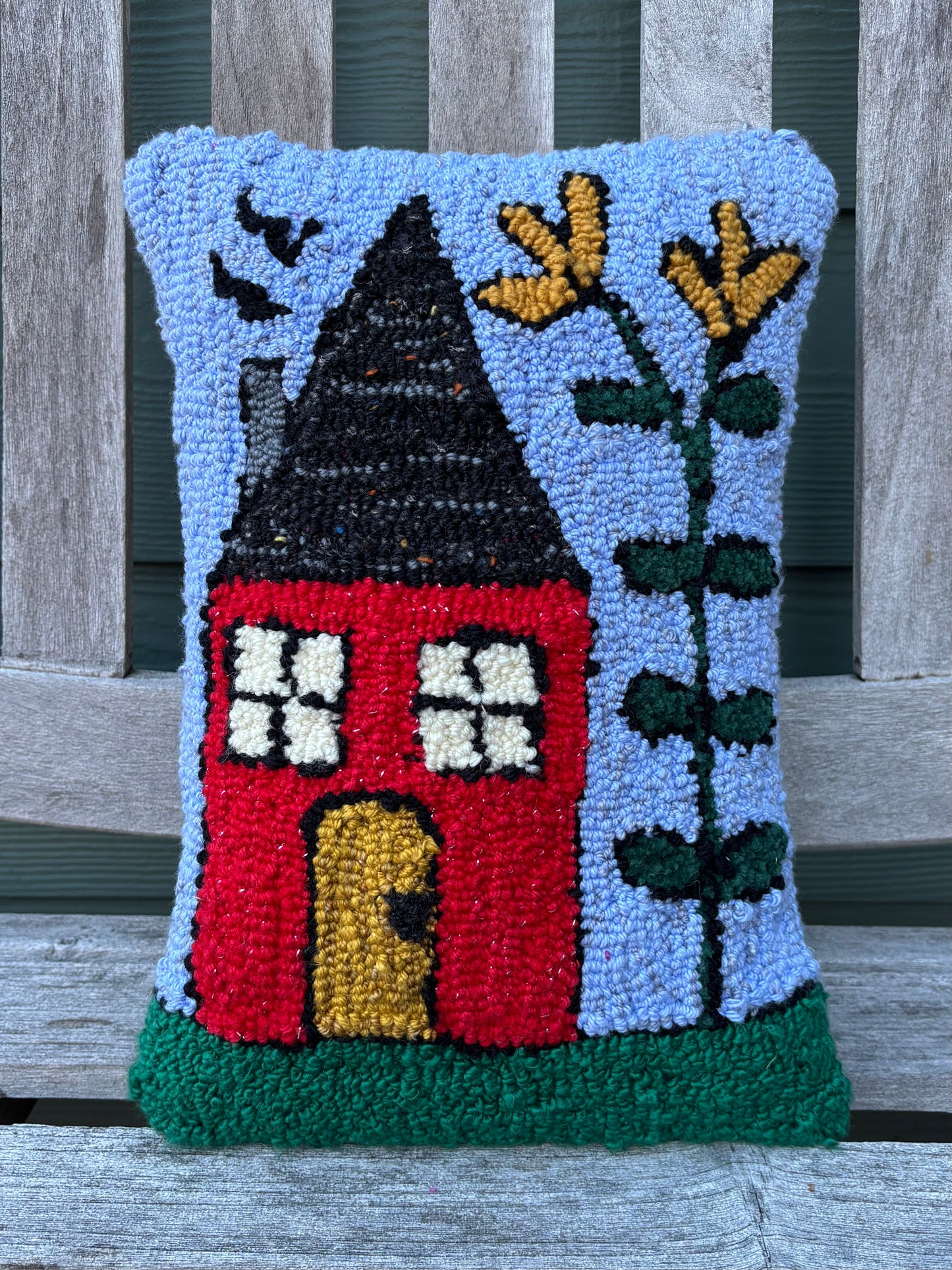 Tufted Red House Pillow