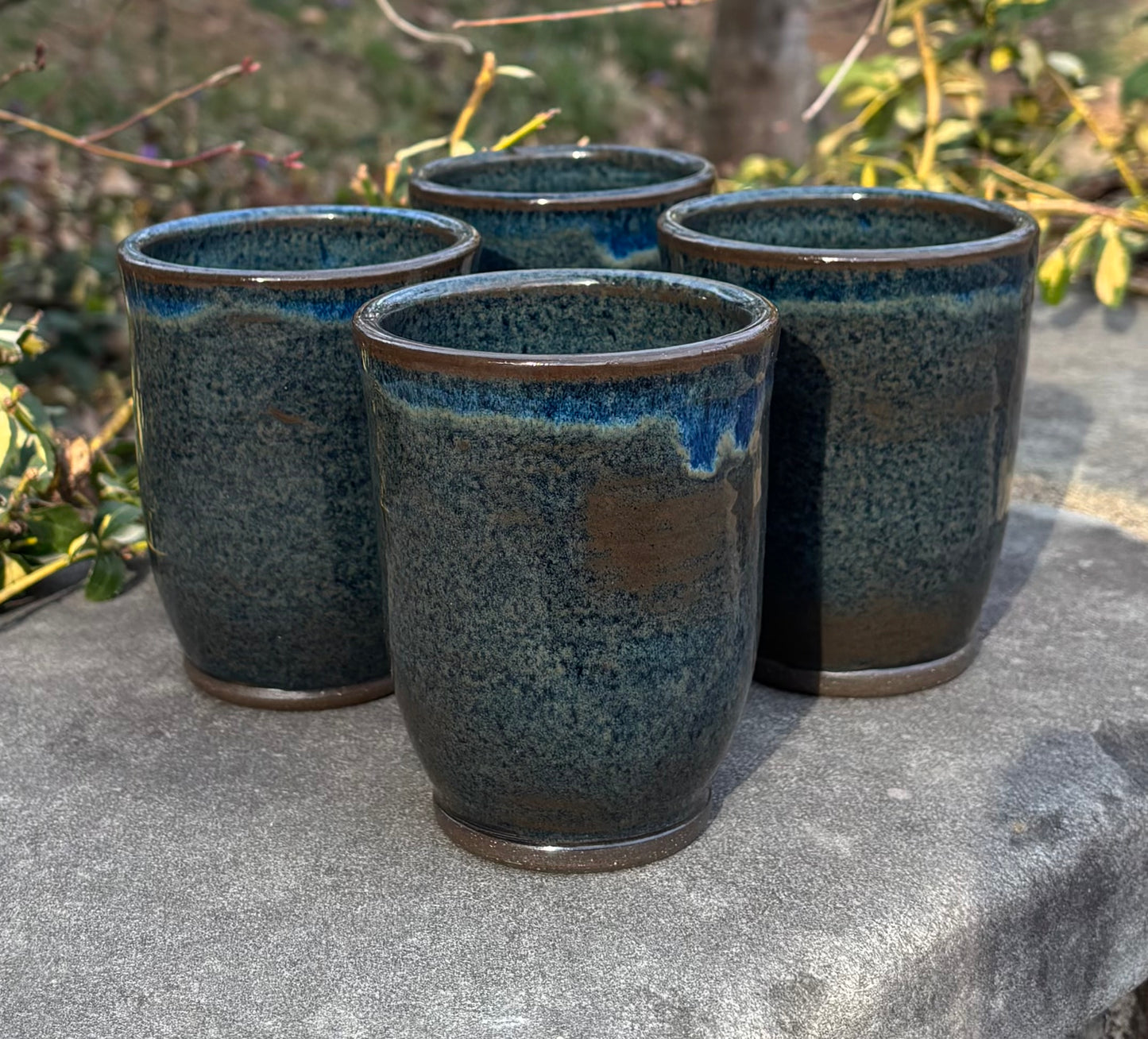 Dark Blue Brown Cup 12oz