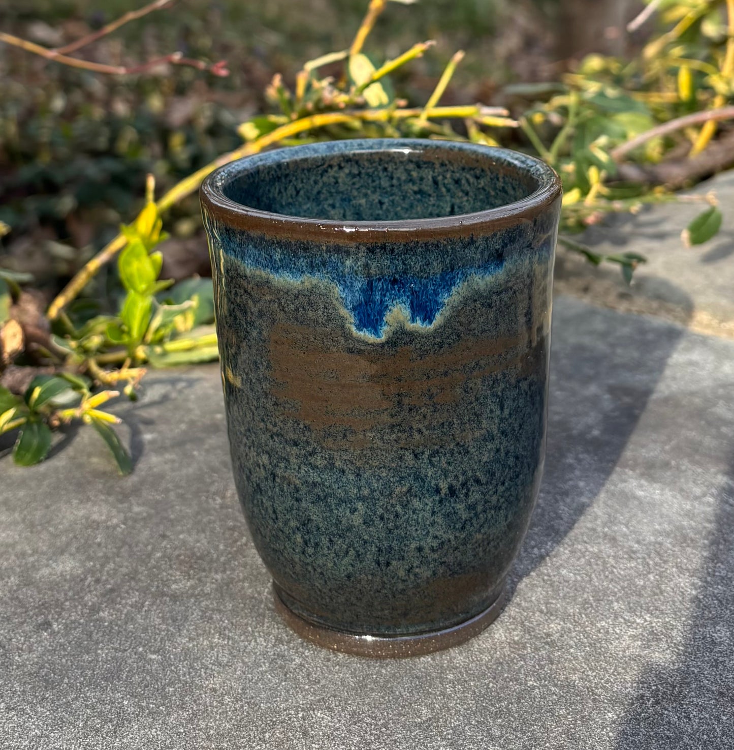 Dark Blue Brown Cup 12oz