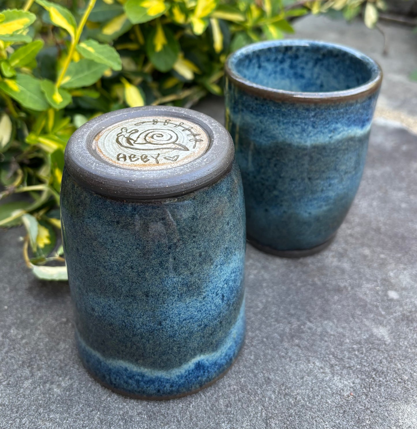 Handleless Blue Cup 12oz
