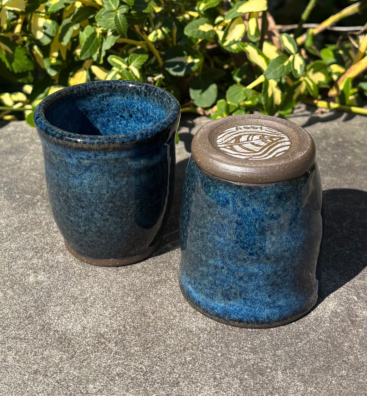 Small Handleless Blue Cup 4oz
