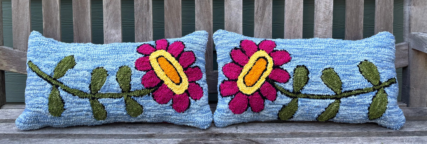 Tufted Pink Flower Pillow