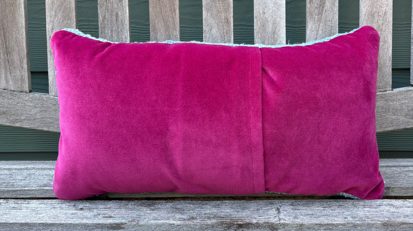 Tufted Pink Flower Pillow