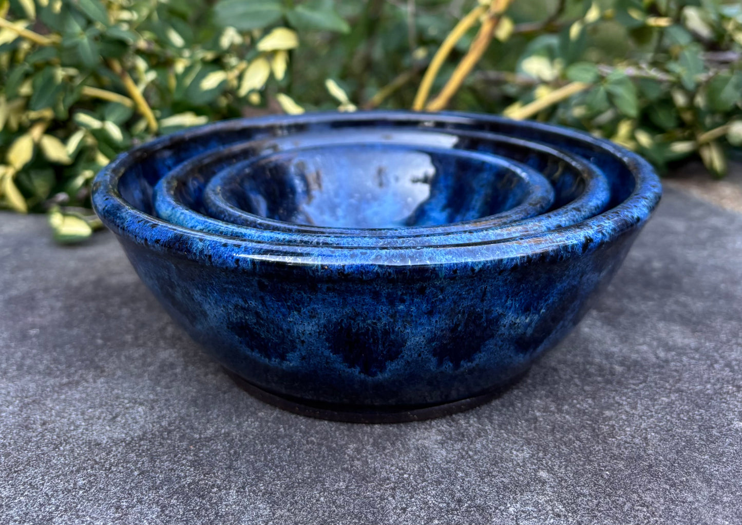 Small Dark Blue Nesting Bowl Set of 3