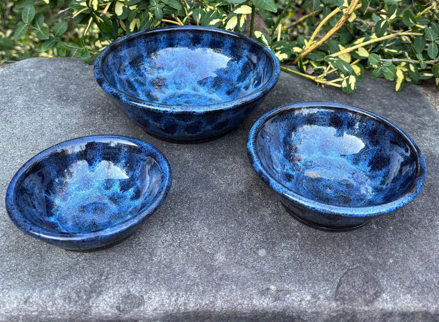 Small Dark Blue Nesting Bowl Set of 3