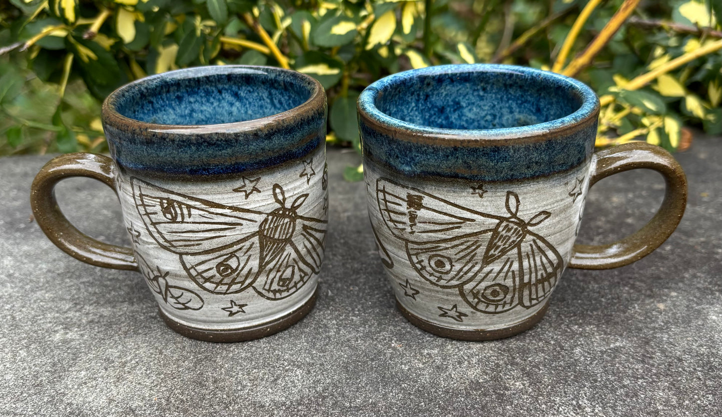 Small Carved Moth Mug 5oz
