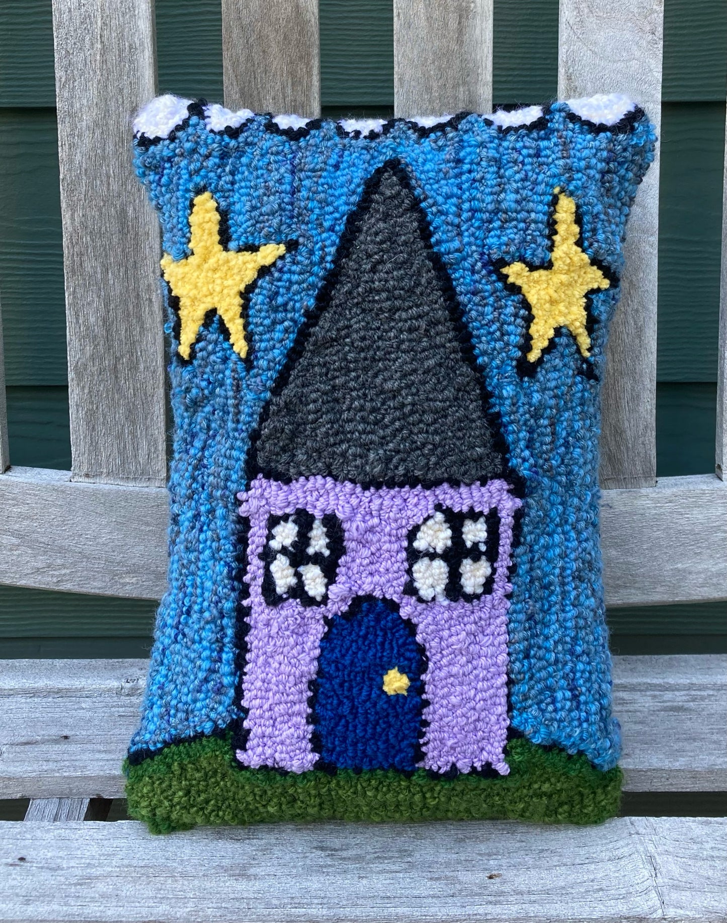 Tufted Purple House Pillow