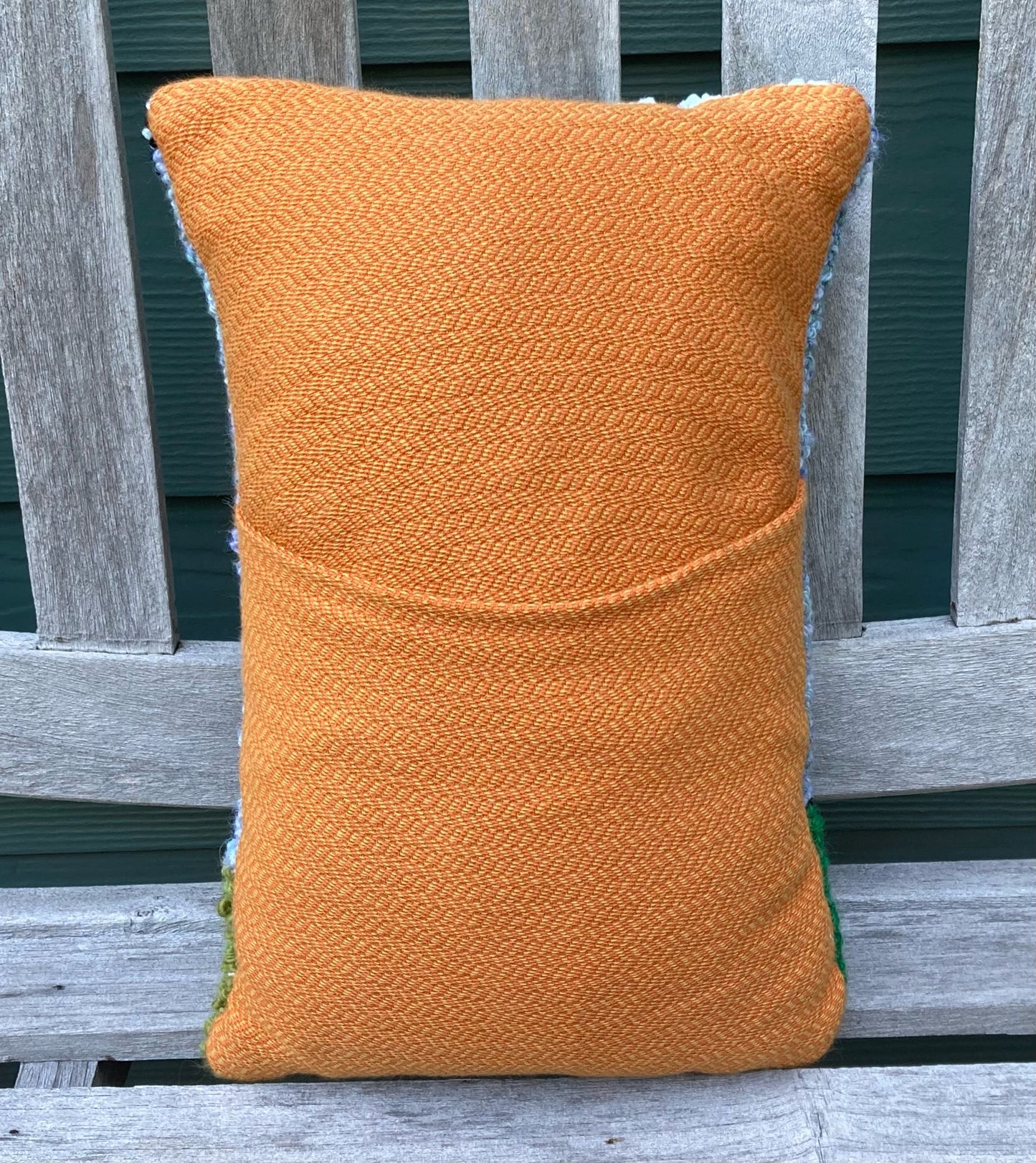 Tufted Yellow House with Pink Flower Pillow