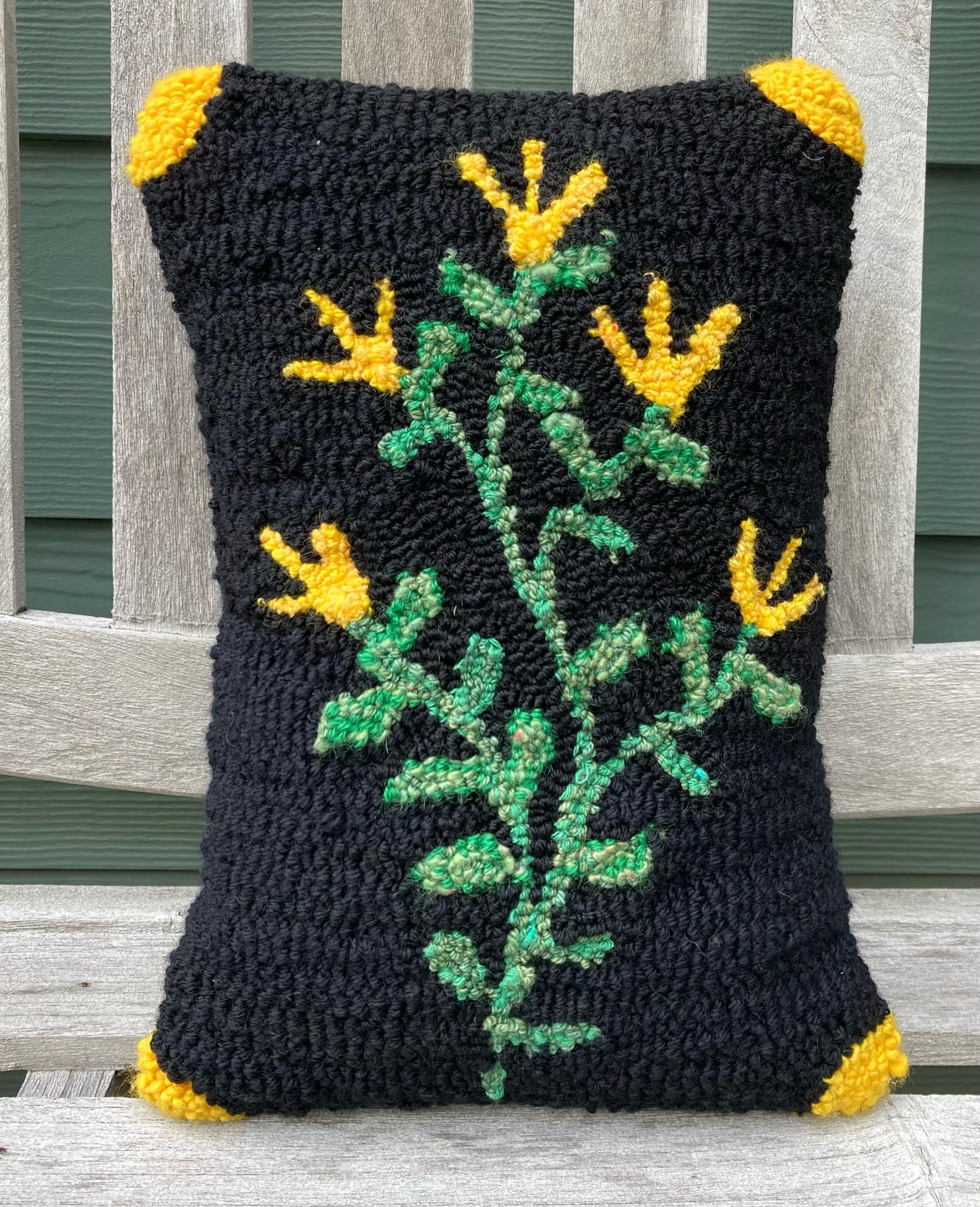 Tufted Yellow Flower Pillow