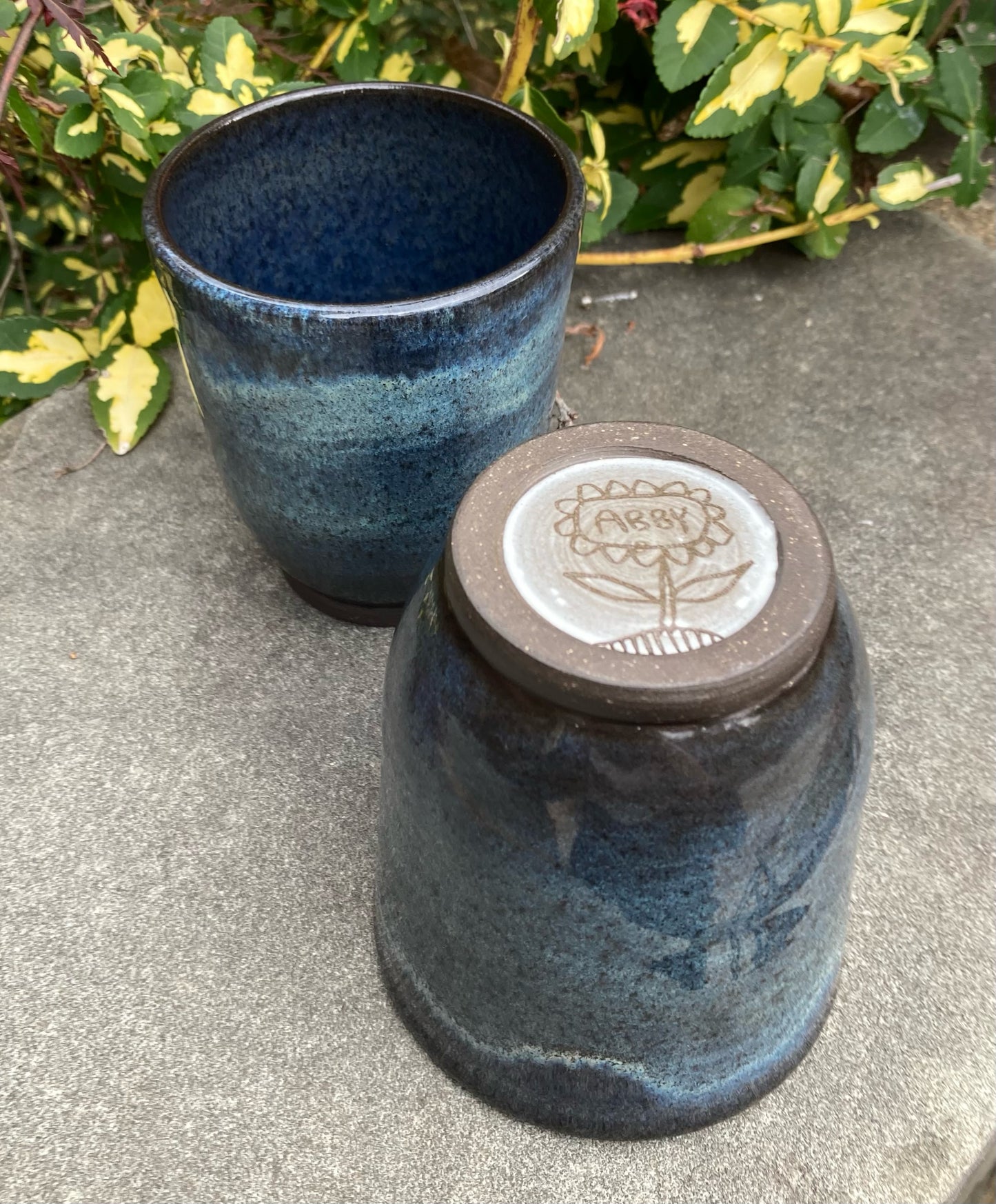 Gray Blue Handleless Cup 13oz