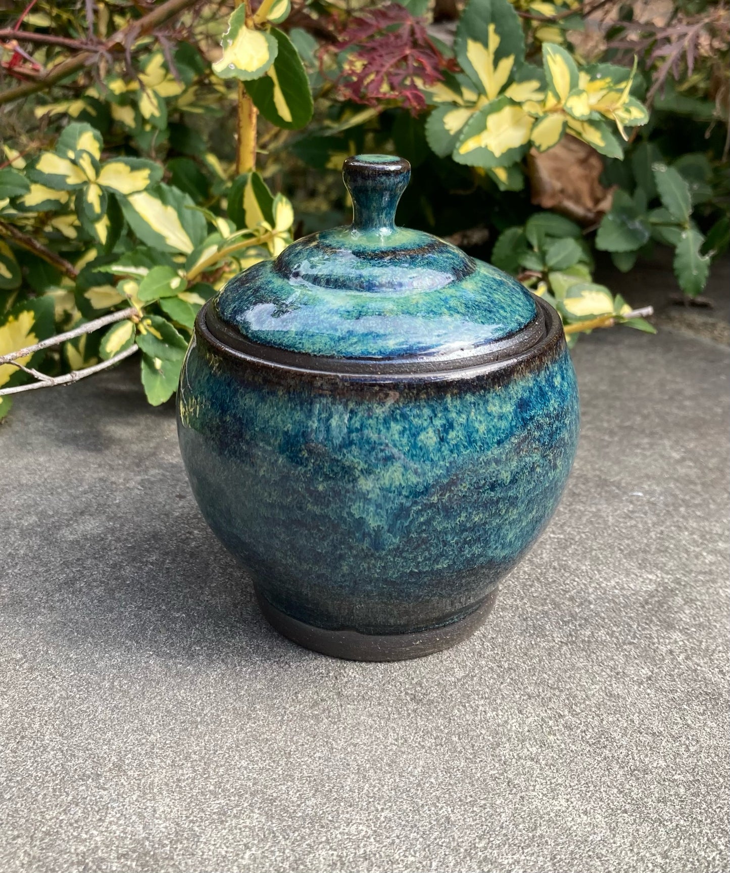 Round Green Jar