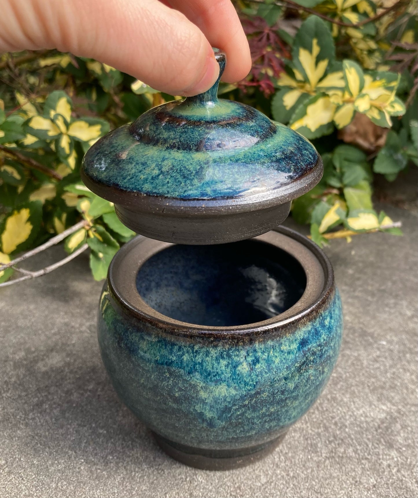 Round Green Jar