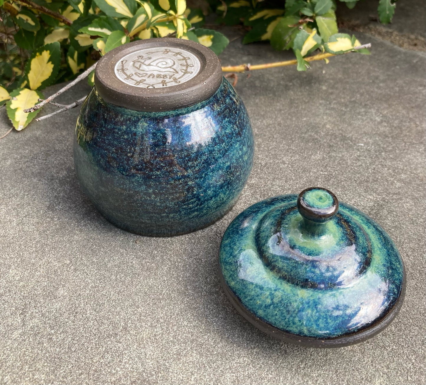 Round Green Jar