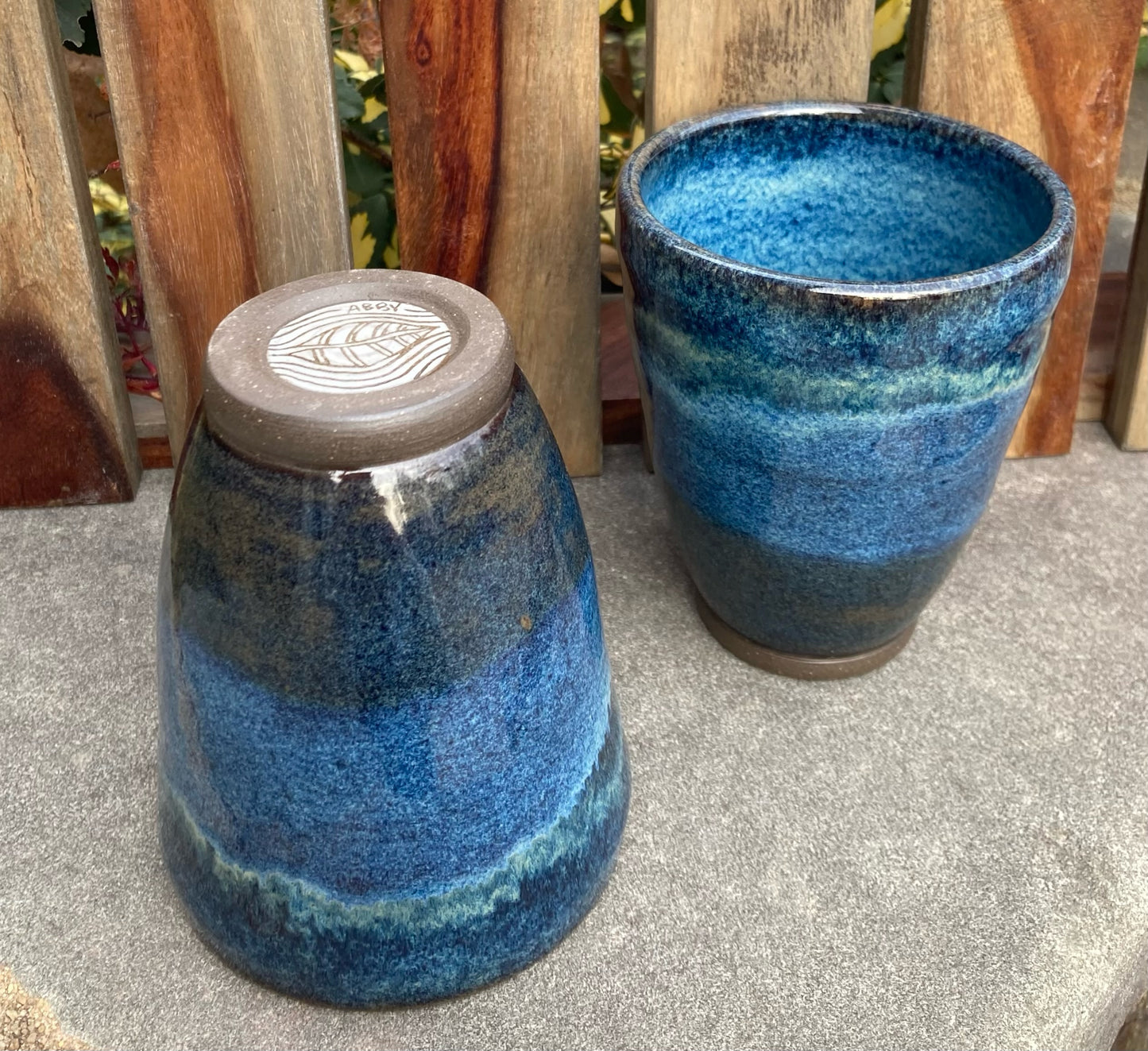 Bright Blue Handleless Cup 12oz