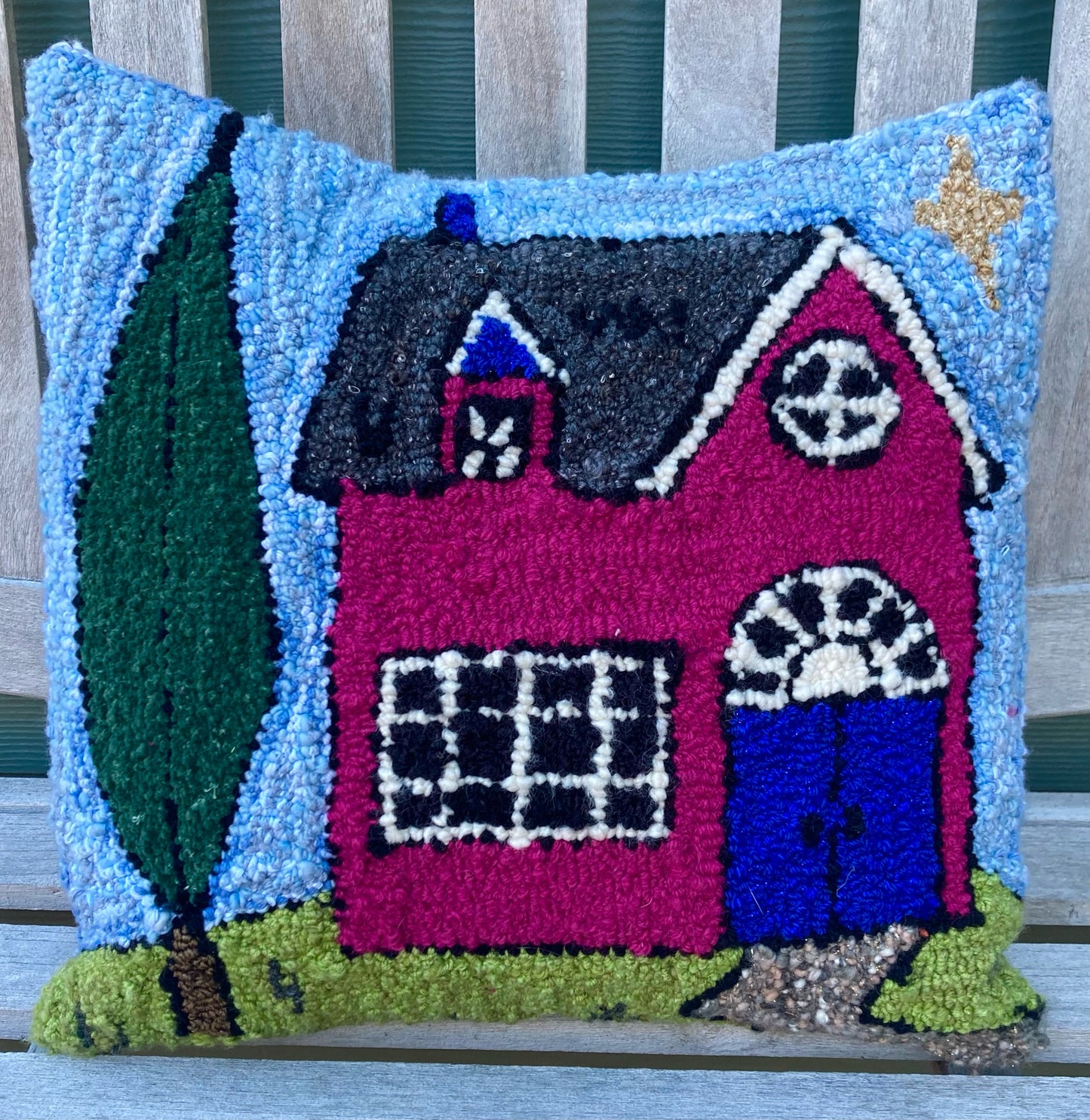 Tufted Magenta House Pillow