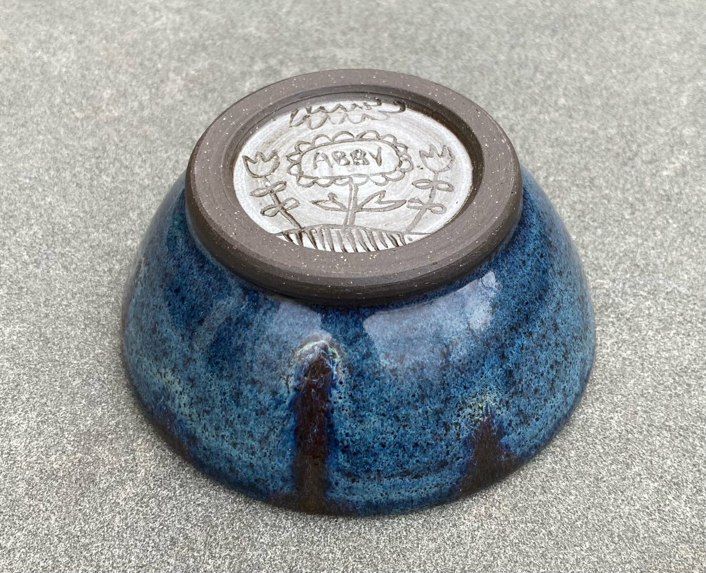 Small Drippy Blue Bowl