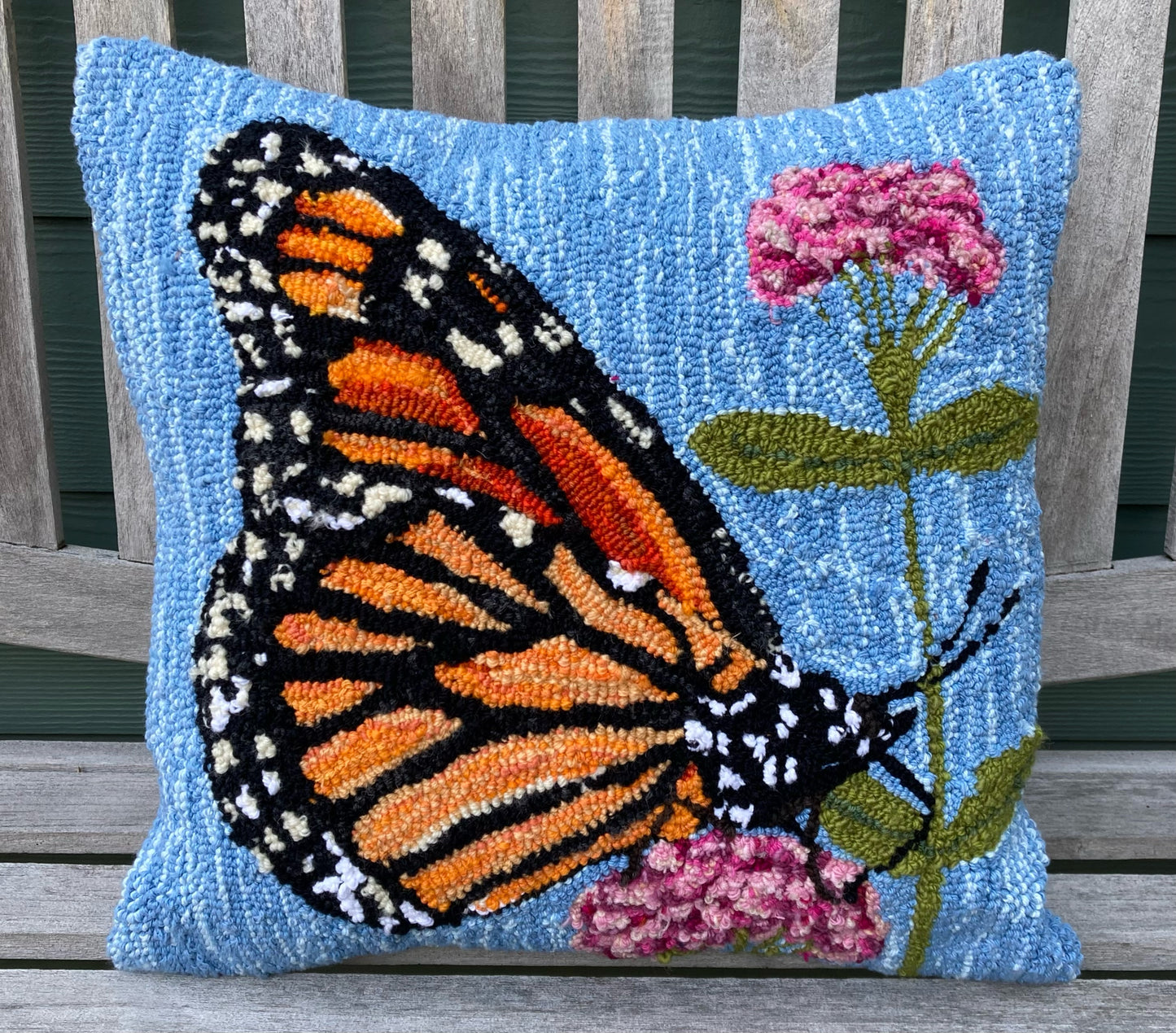 Tufted Monarch Butterfly Pillow