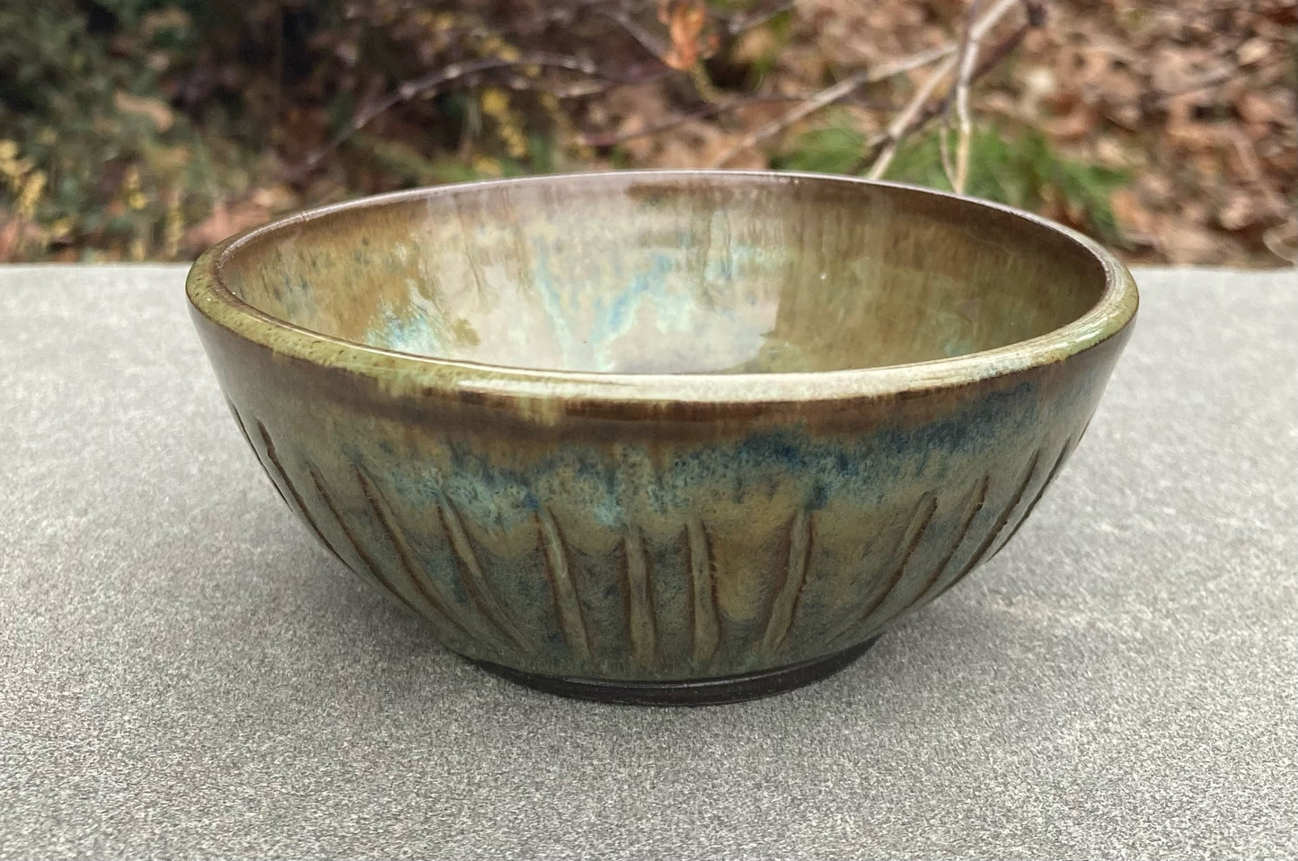 Small Textured Green Bowl