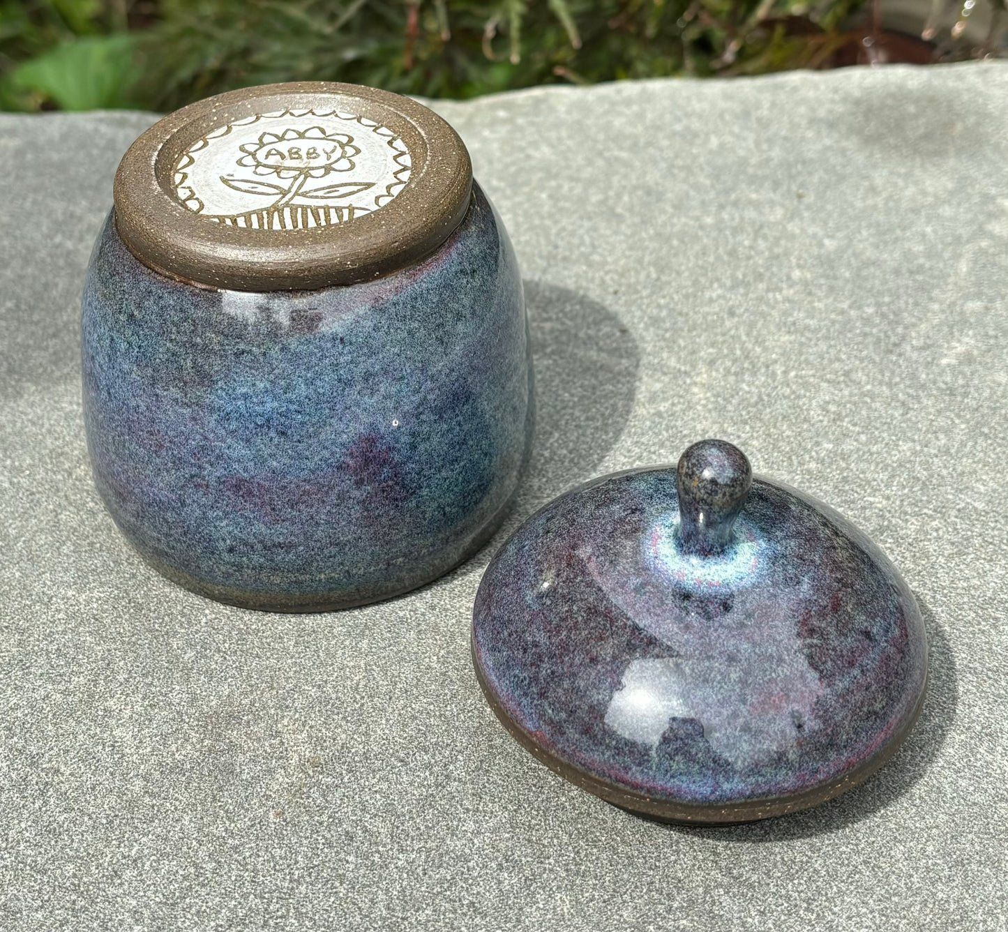 Small Purple Brown Jar