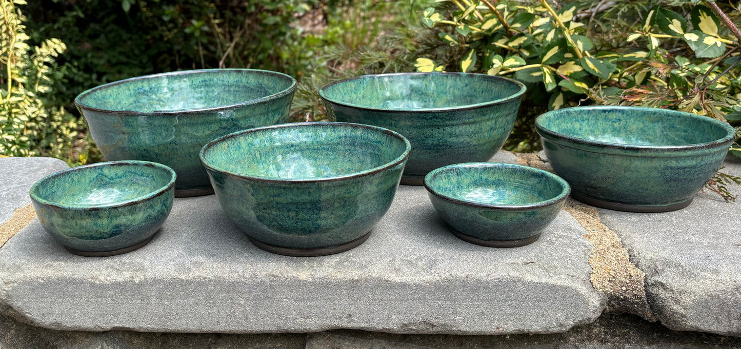 Green Nesting Bowl Set of 6