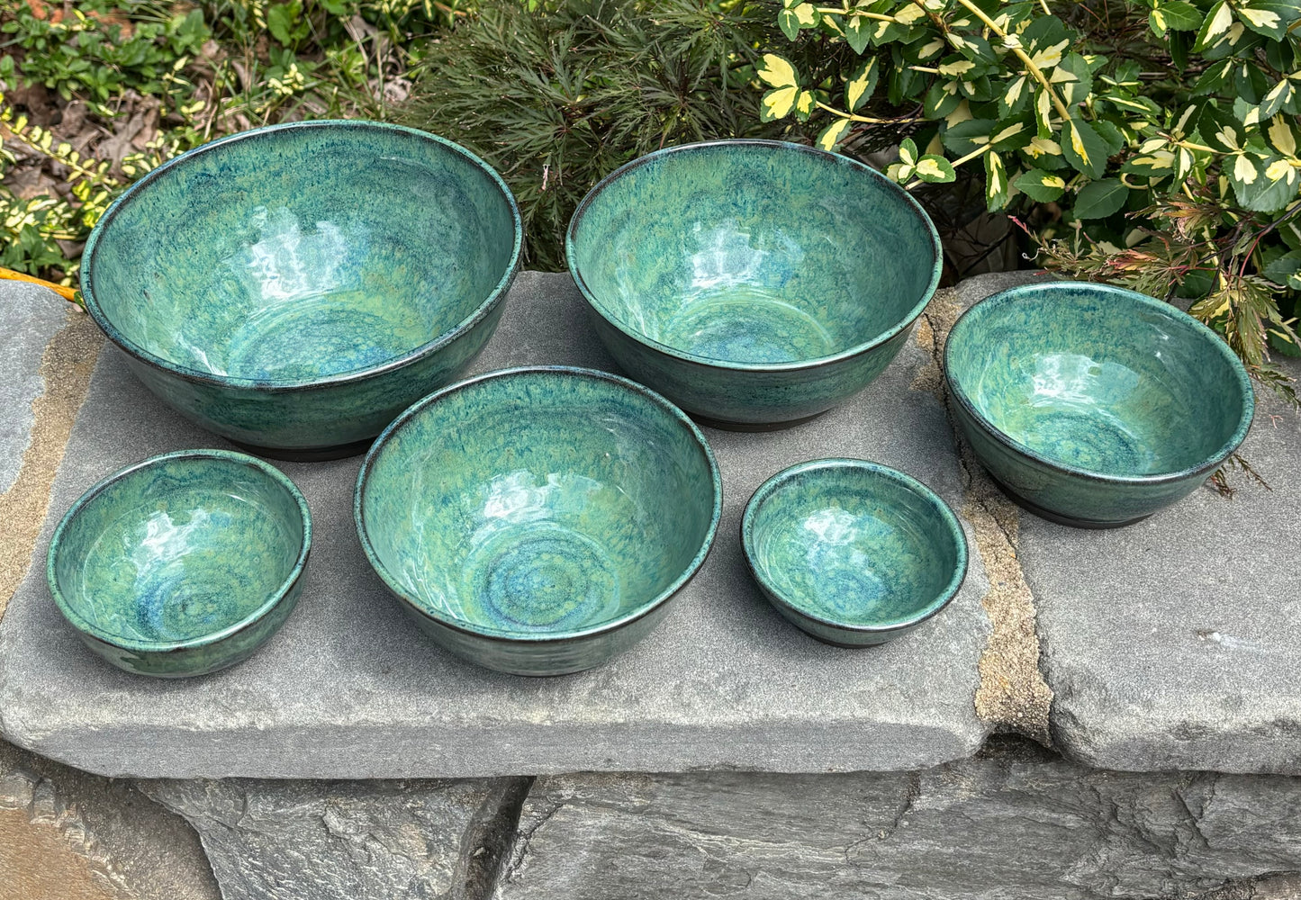 Green Nesting Bowl Set of 6