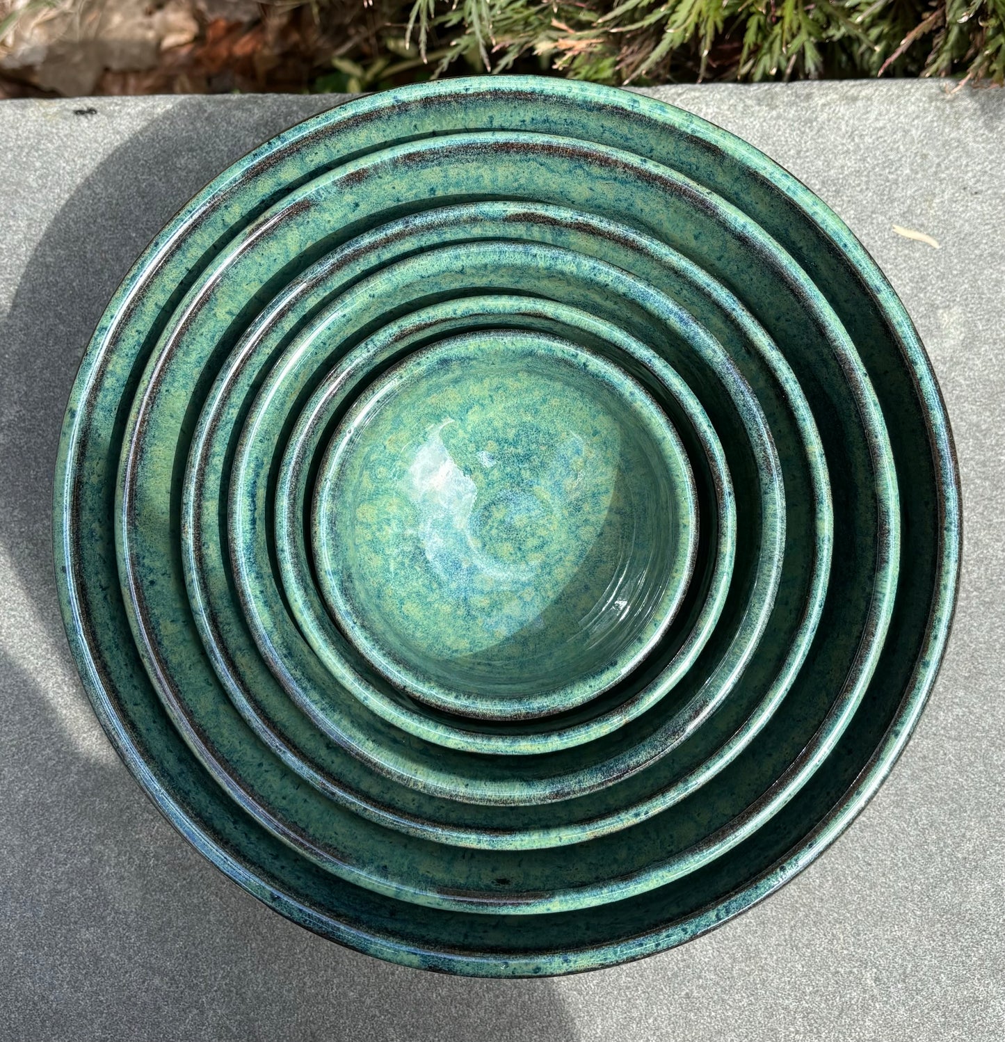 Green Nesting Bowl Set of 6