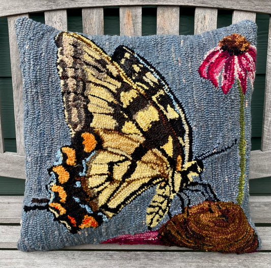 Tufted Eastern Tiger Swallowtail Butterfly Pillow