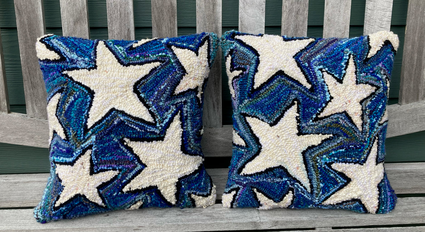 Tufted Blue Star Pillow