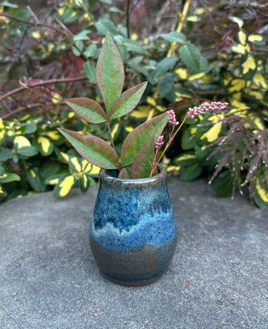 Tiny Blue Gradient Bud Vase