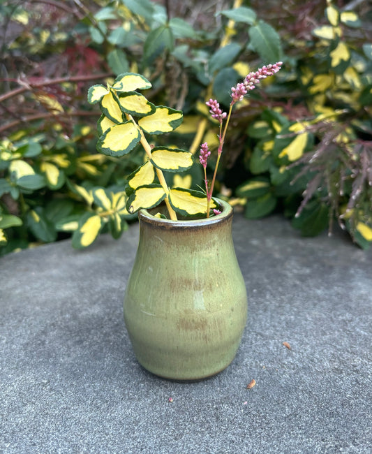 Tiny Green Bud Vase