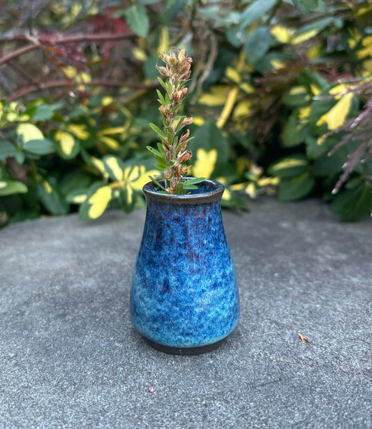 Tiny Bright Blue Bud Vase