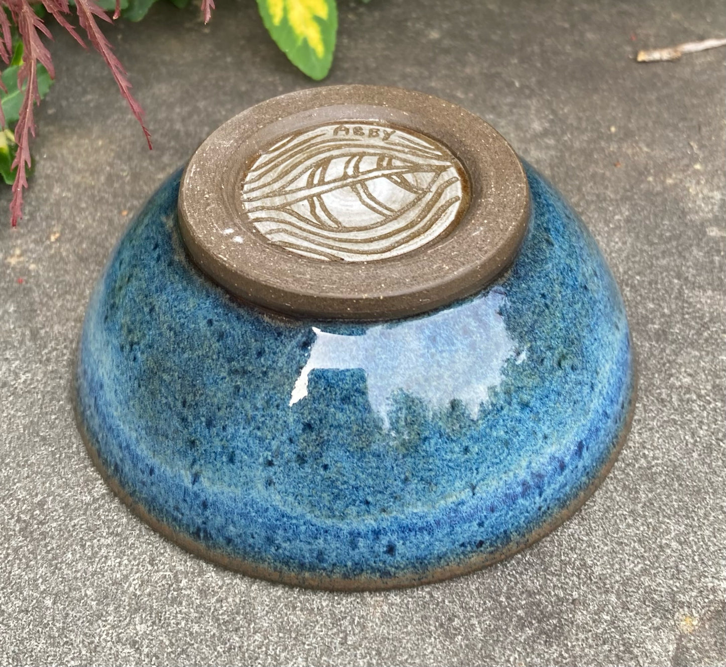 Tiny Blue and Brown Bowl