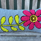 Tufted Pink Flower Pillow