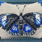 Tufted Blue Moon Butterfly Pillow