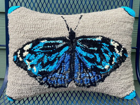 Tufted Mexican Bluewing Butterfly Pillow