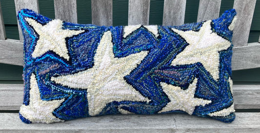 Tufted Blue Star Pillow