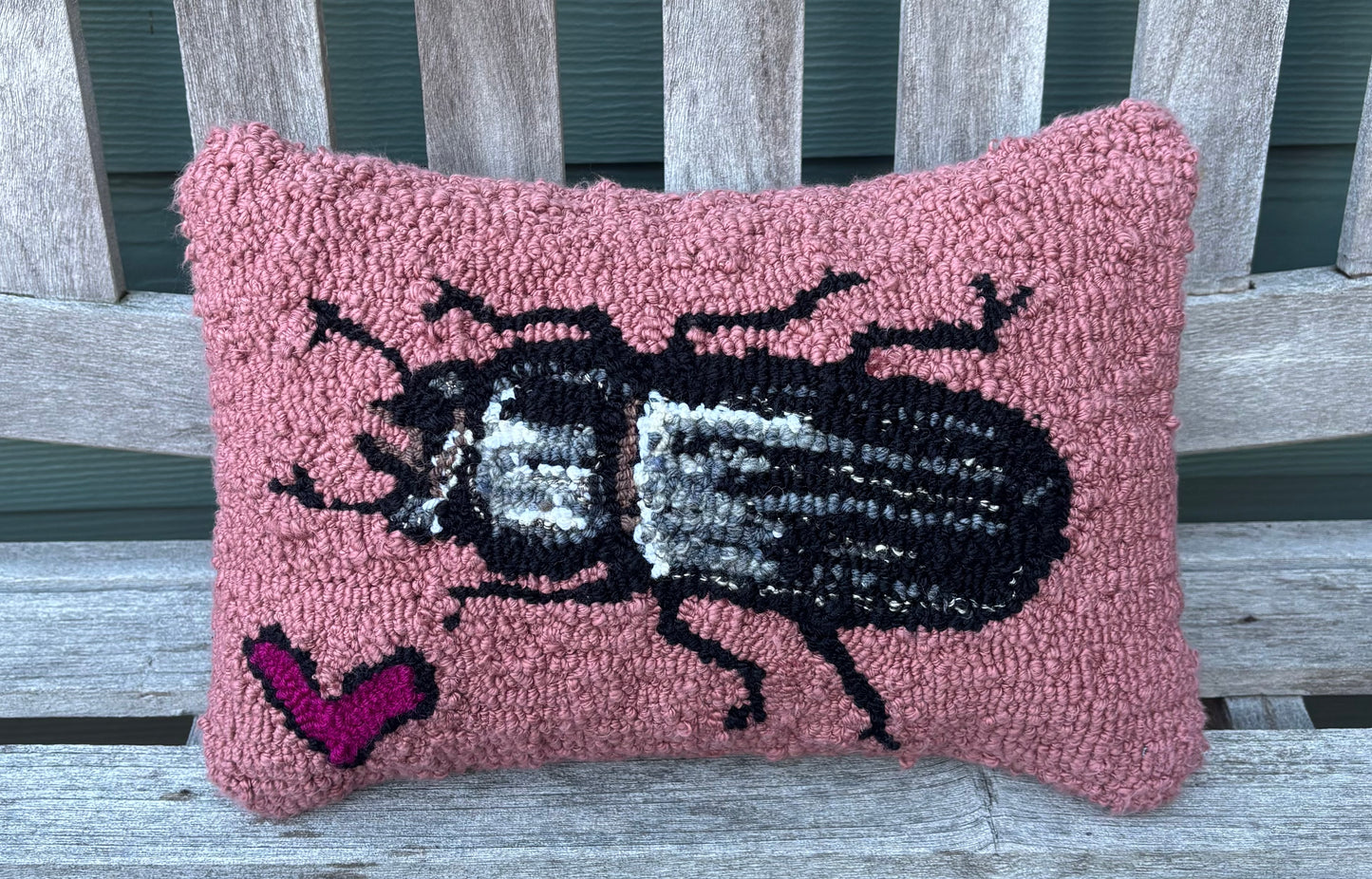 Tufted Pink Bess Beetle Pillow