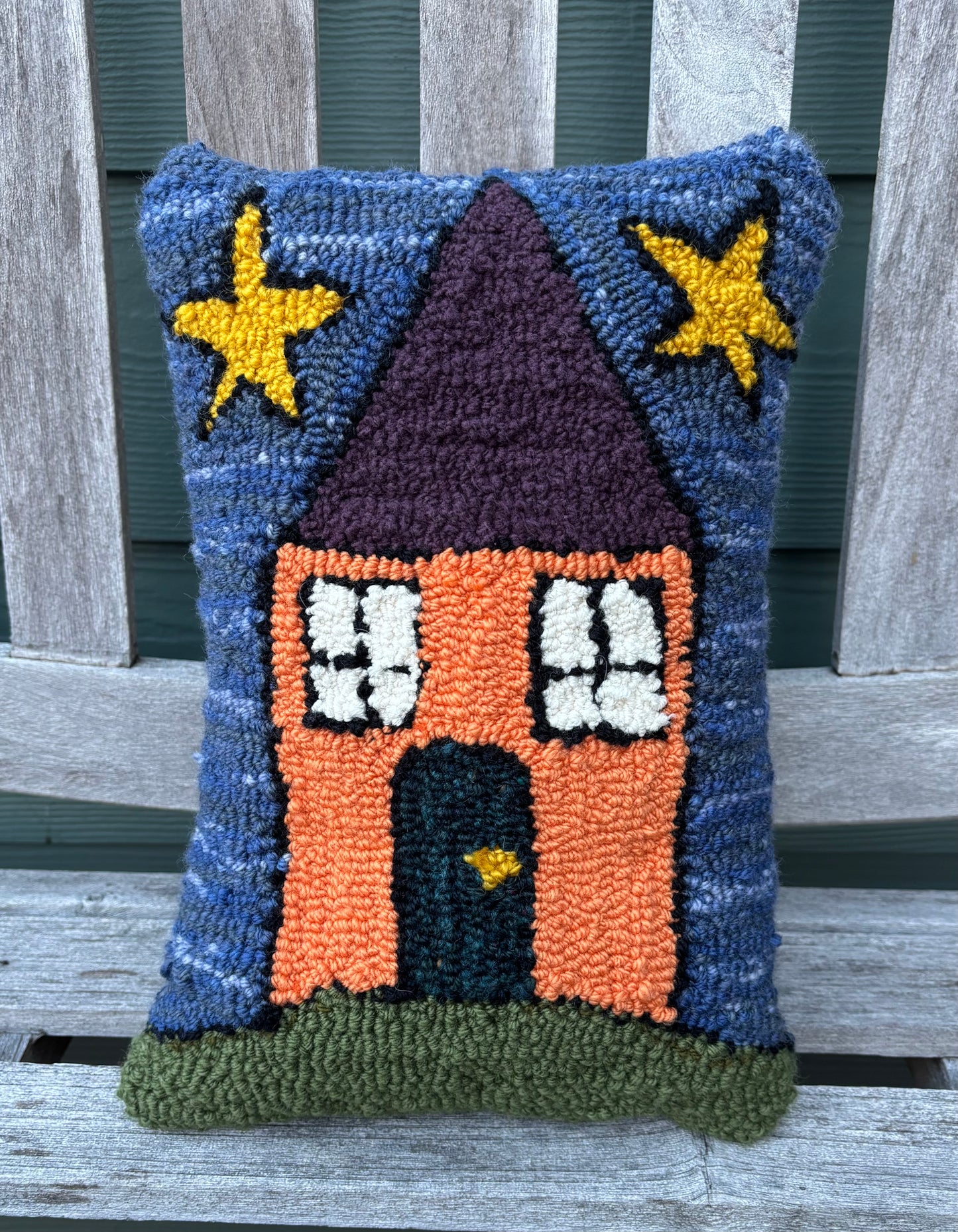 Tufted Orange House Pillow