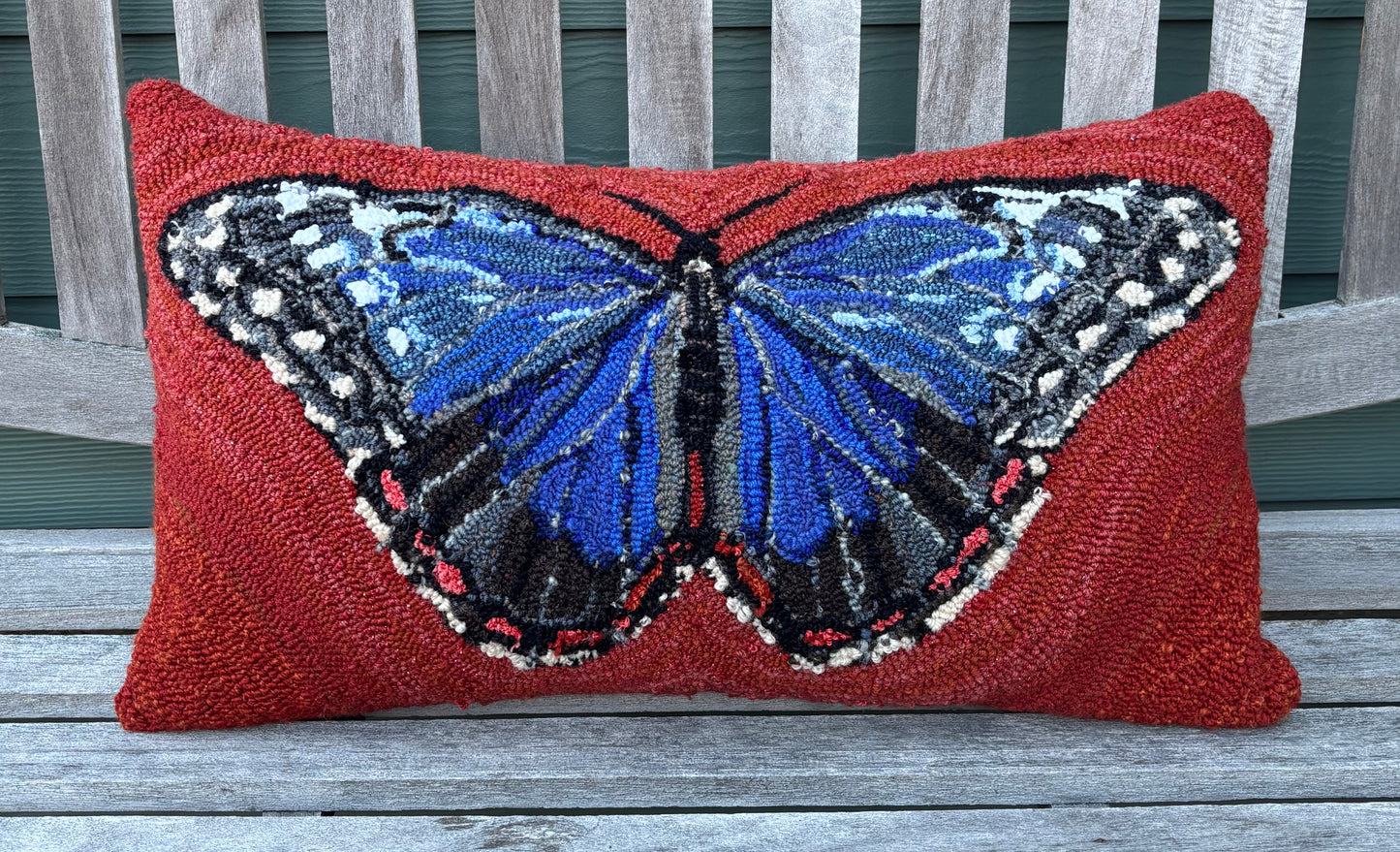 Tufted Common Morpho Butterfly Pillow