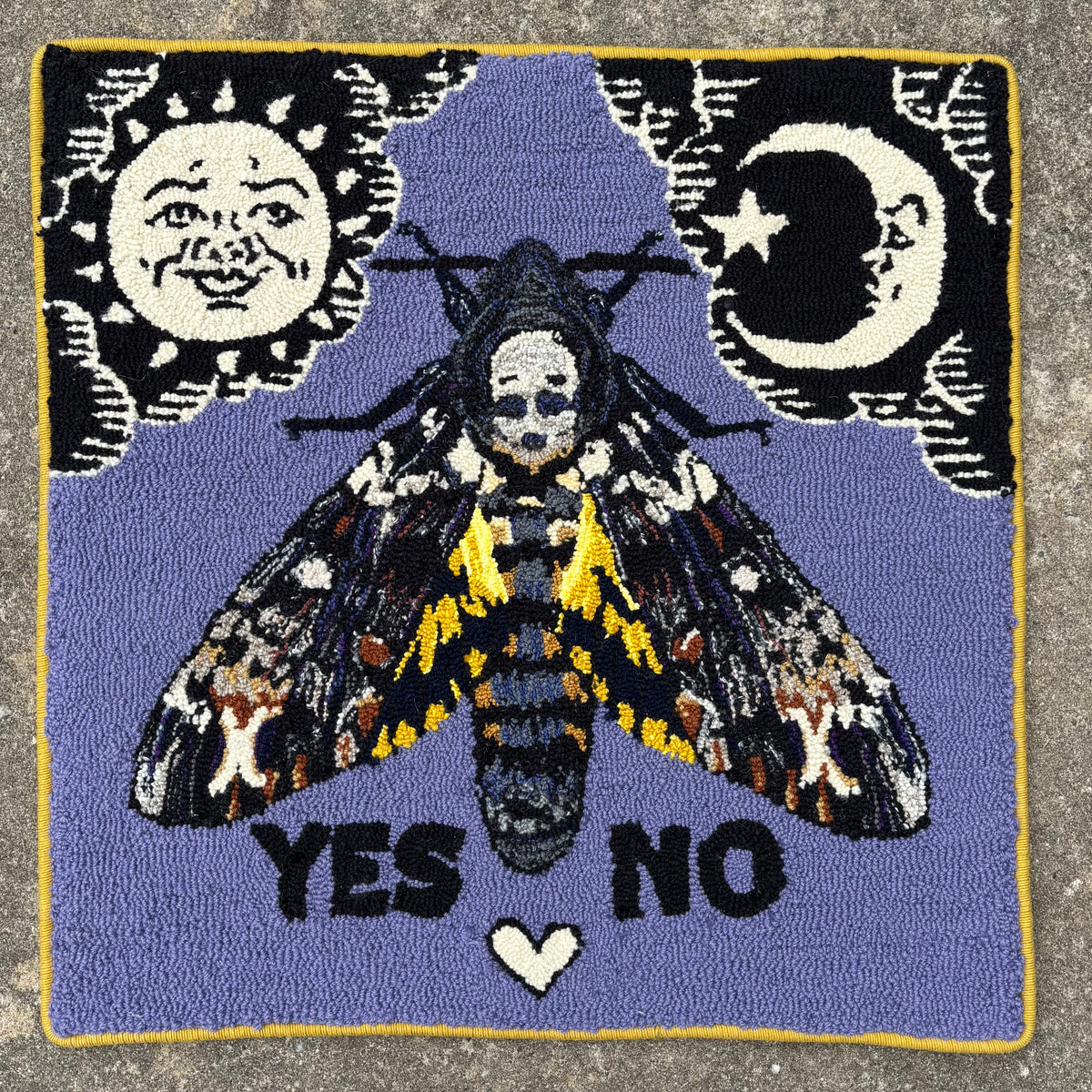Death Moth Rug Tufted Ouija Board Death Hawk Moth Rug – Abigail Treece