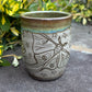 Handleless Green Carved Moth Cup 12oz