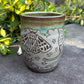 Handleless Green Carved Moth Cup 12oz