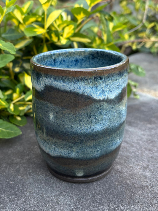 Handleless Striped Blue Cup 11oz
