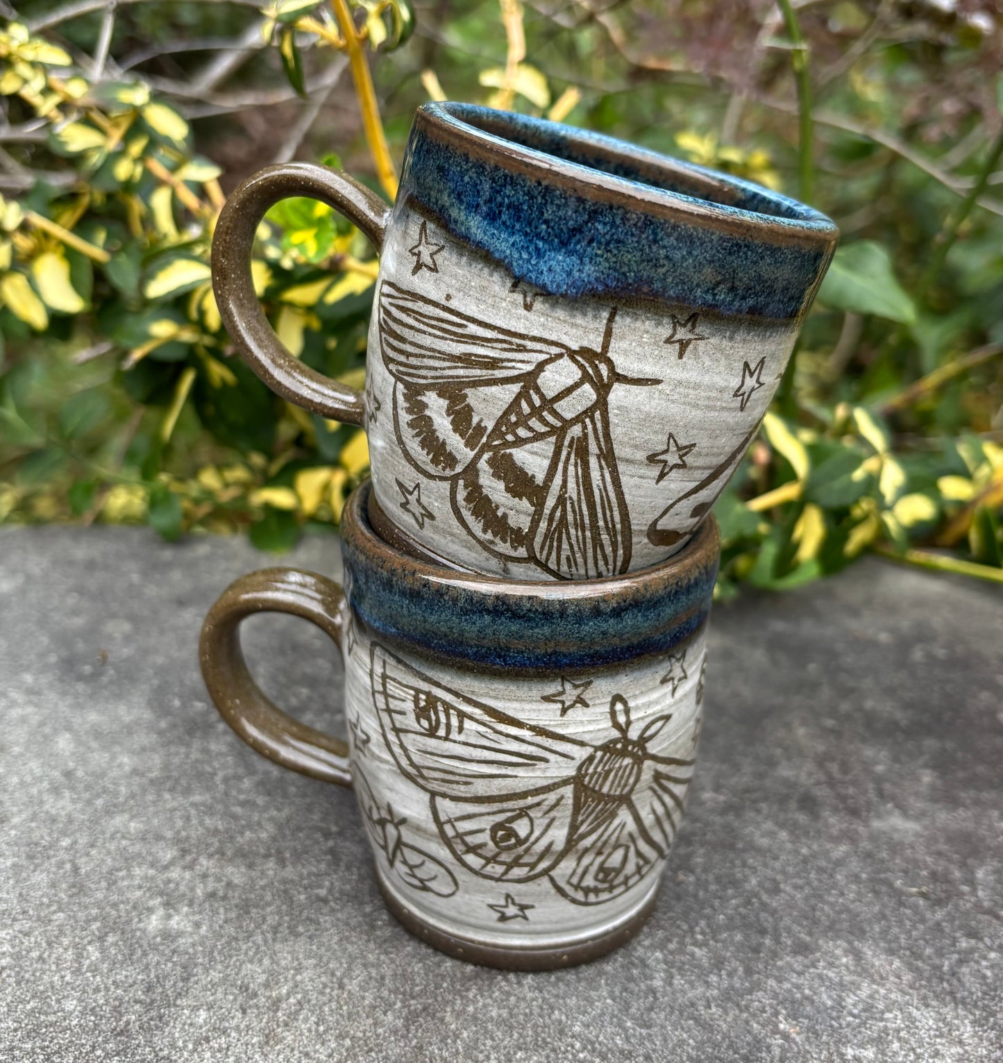 Small Carved Moth Mug 5oz